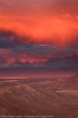 Sunset over Palm Desert, California