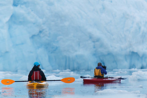 Kayaking in front of Barry Glacier