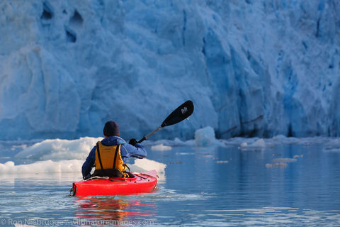 Kayaking in front of Barry Glacier