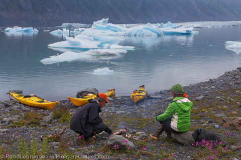 Camping in Bear Glacier Lagoon