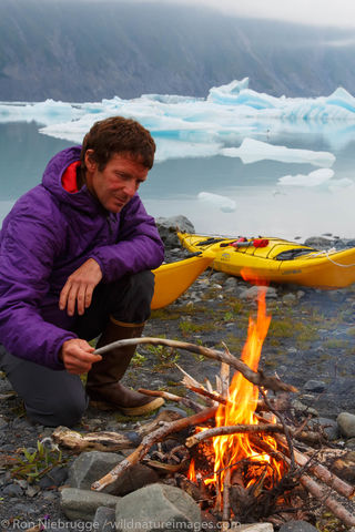 Camping in Bear Glacier Lagoon