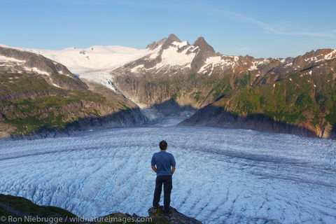 Hiker above the Mendenhall Glacier