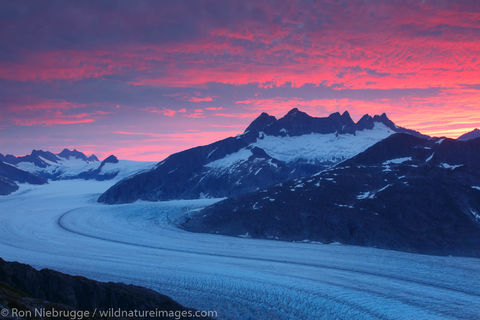 Sunrise and the Mendenhall Glacier
