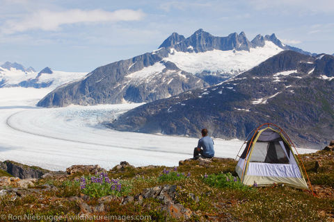 Camping above the Mendenhall Glacier