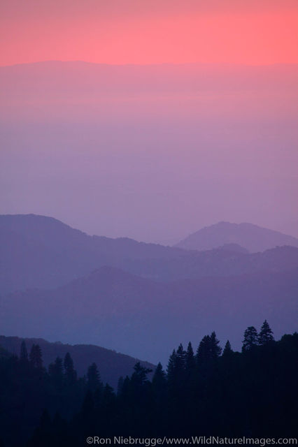Mountain layers at sunset