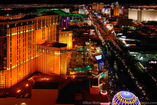 The view of the strip from the Eiffel Tower 