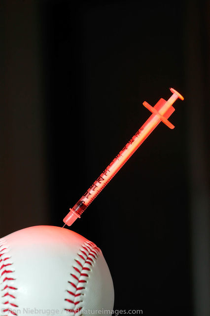 Baseball with Hypodermic Needle