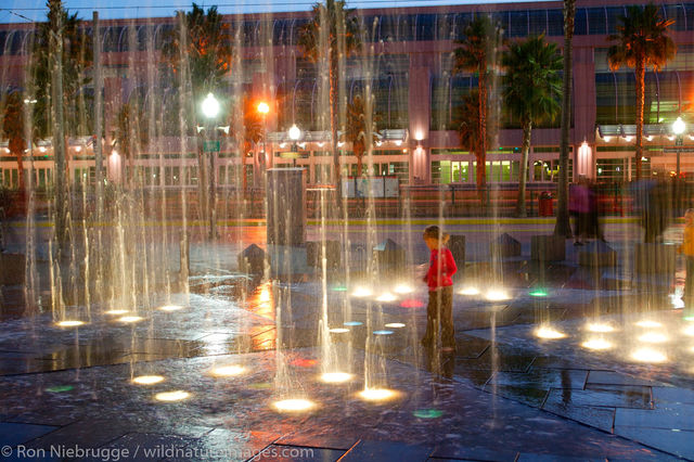 A water fountain in the Gaslamp District