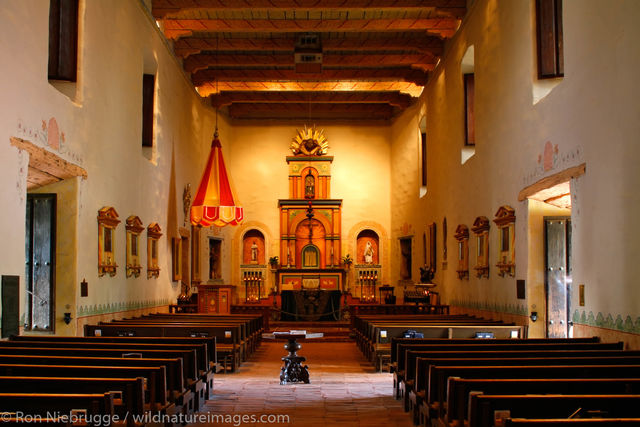 Inside the church at Mission Basilica
