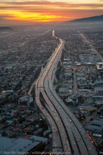 Aerial view of The Santa Monica Freeway