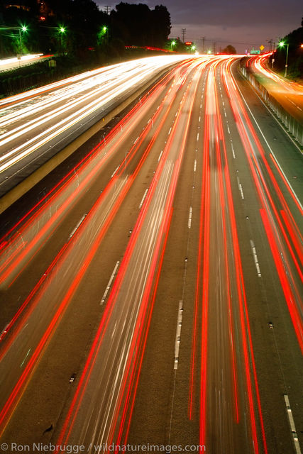 The Hollywood Freeway at night