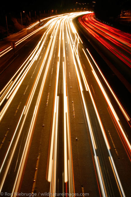 The Hollywood Freeway at night