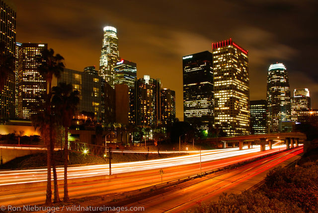 Downtown at night.