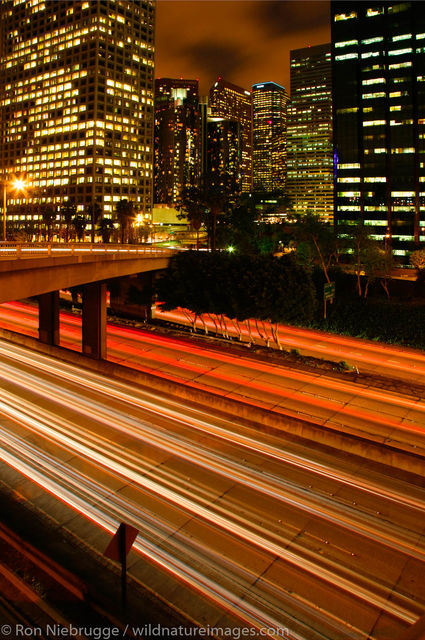 Harbor Freeway at night