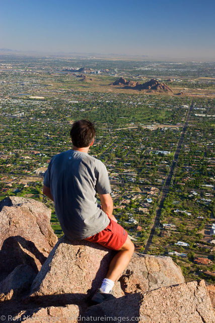Hiker on Camelback Mountain