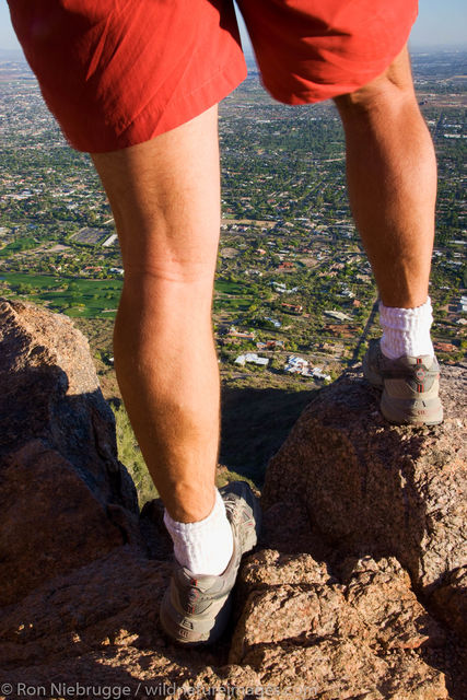 Hiker on Camelback Mountain