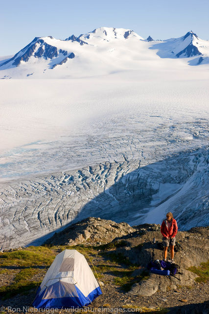 Backpacking by the Harding Icefield