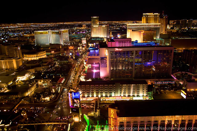 Aerial view of Paris Hotel and Casino the Strip, Las Vegas, Nevada