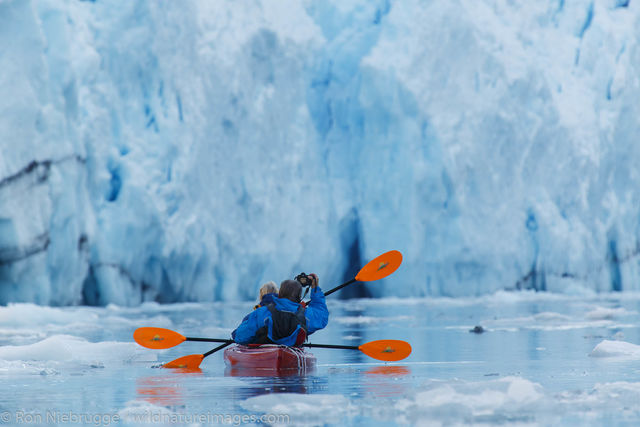 Kayaking in front of Barry Glacier