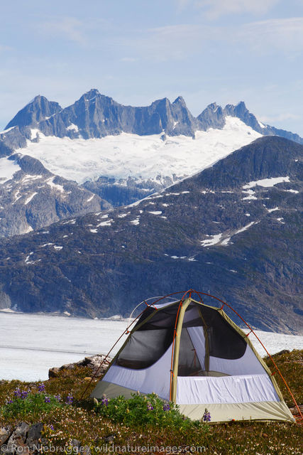 Camping above the Mendenhall Glacier