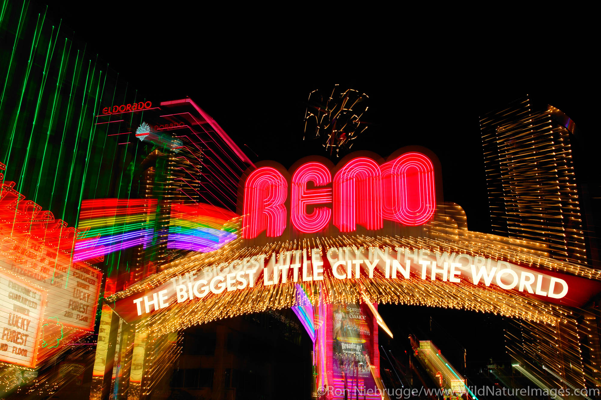 The famous "Biggest little city in the world" sign" to Reno, Nevada.