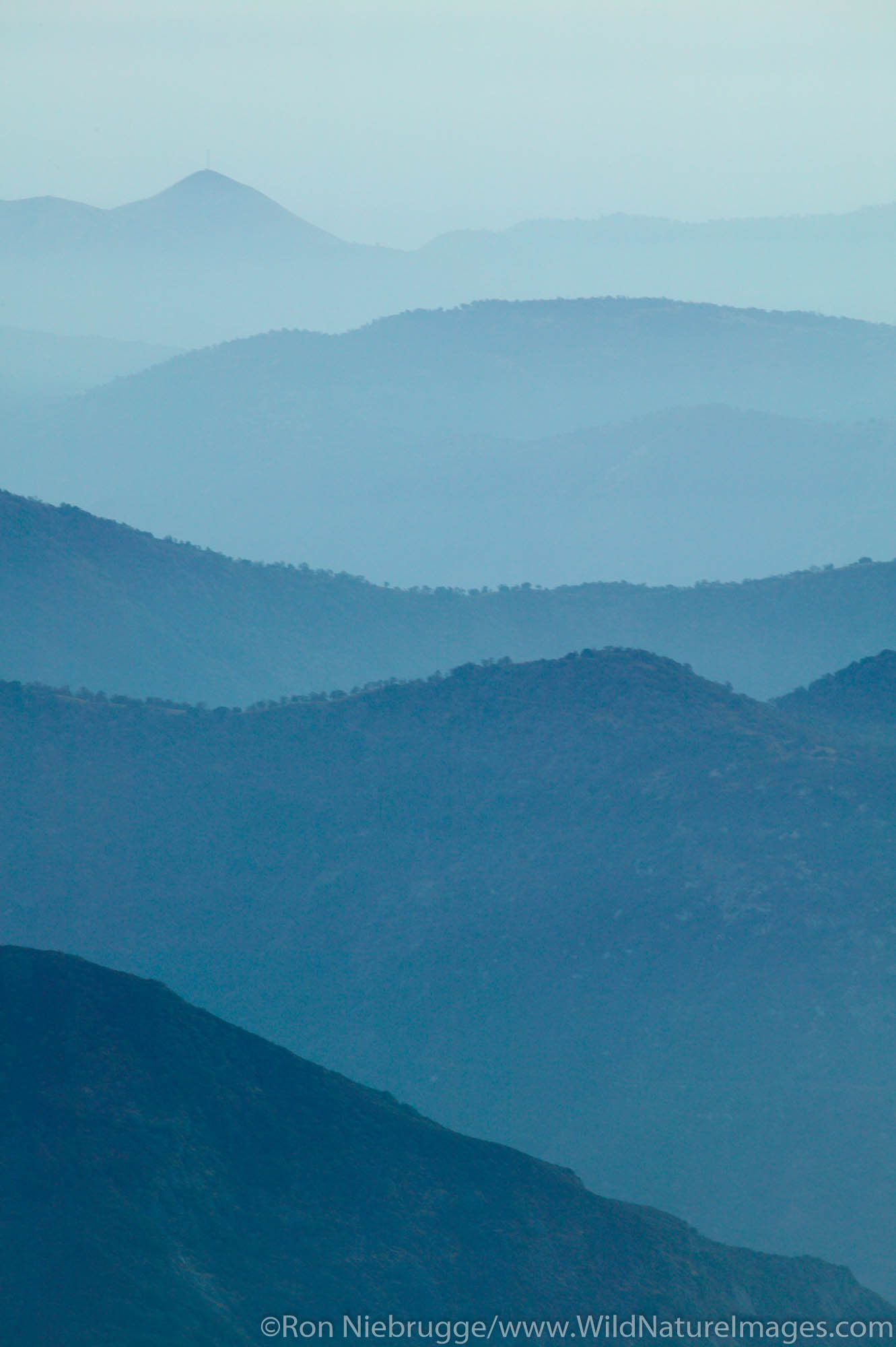 Sequoia National Park Looking towards the Central Valley from Moro Rock, Sequoia National Park, California.