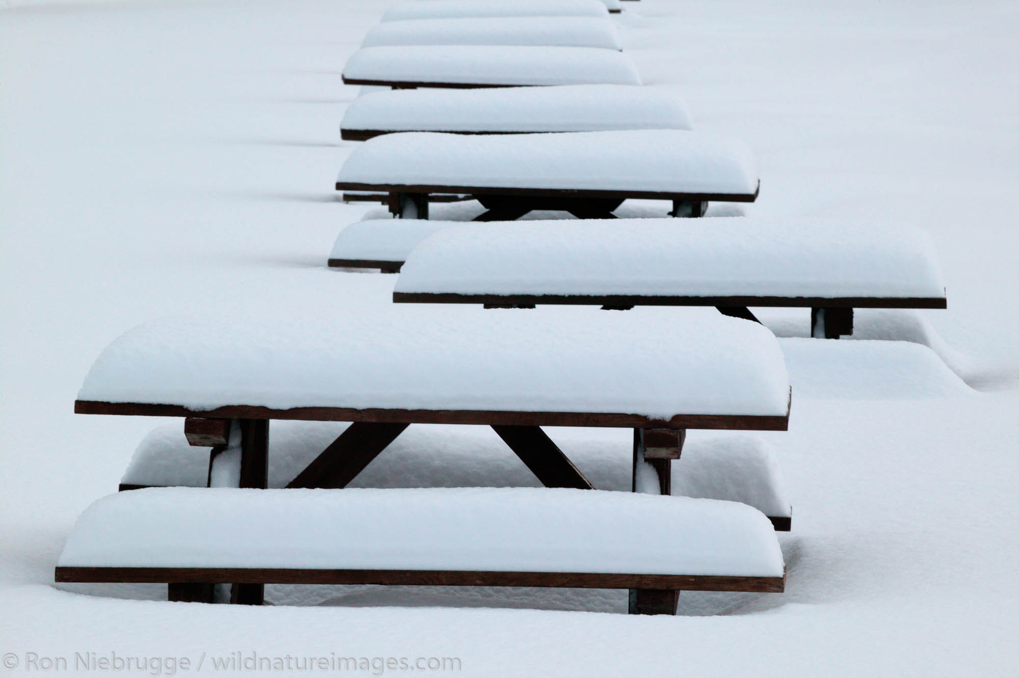 Seward, Alaska Picnic tables during the winter in Seward, Alaska.