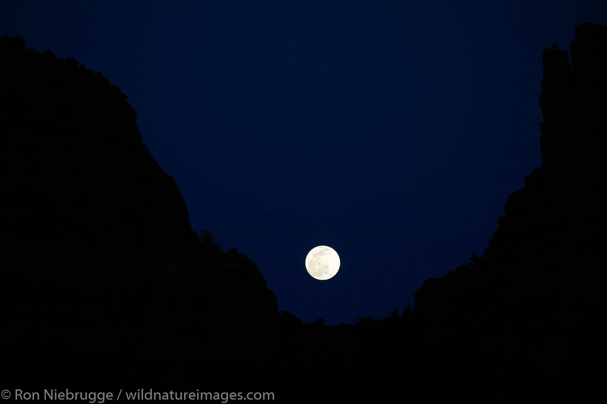 Moonrise and Cathedral Rock, Sedona, Arizona.