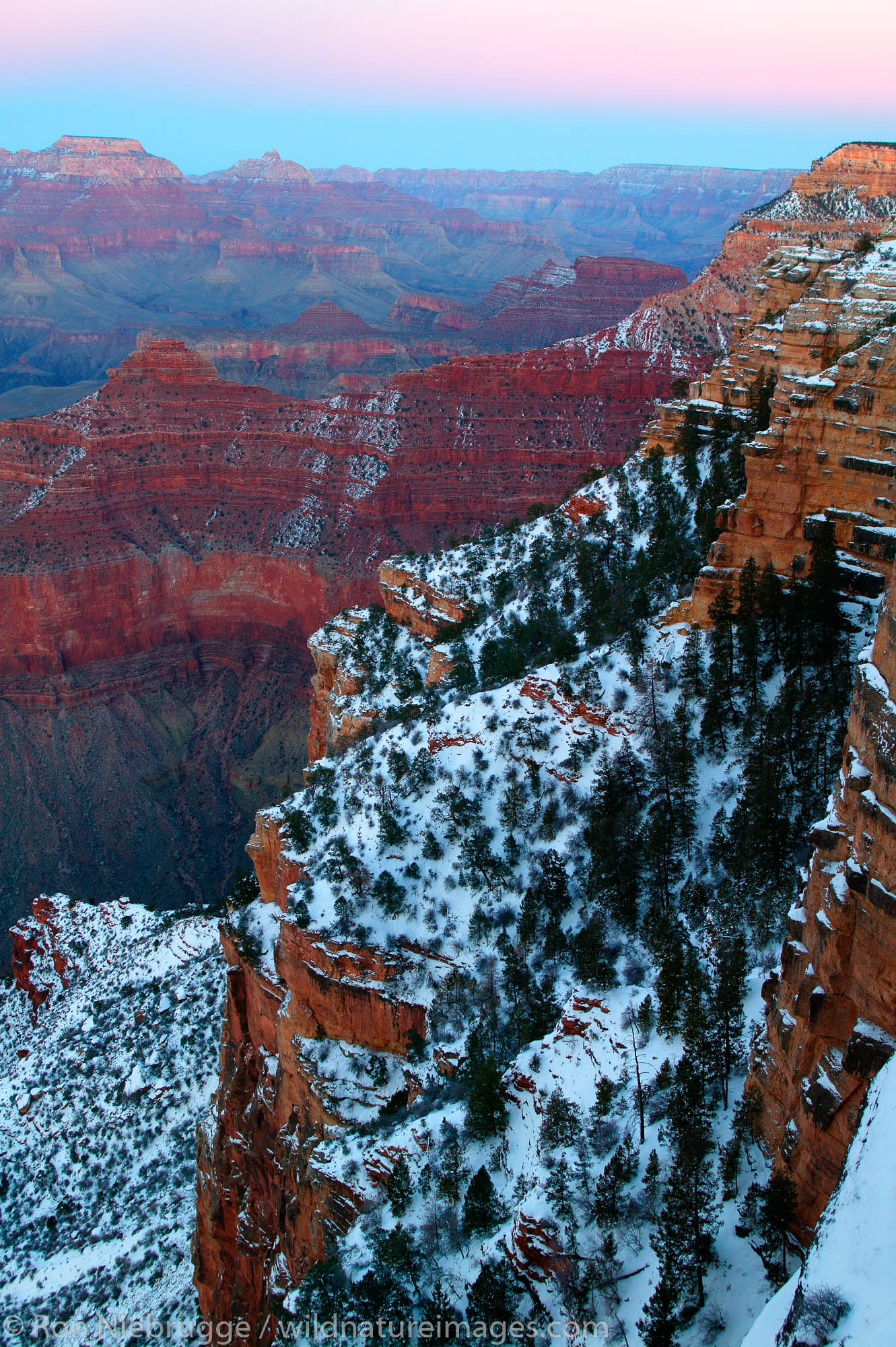 Grand Canyon with snow. Grand Canyon National Park, Arizona Photos
