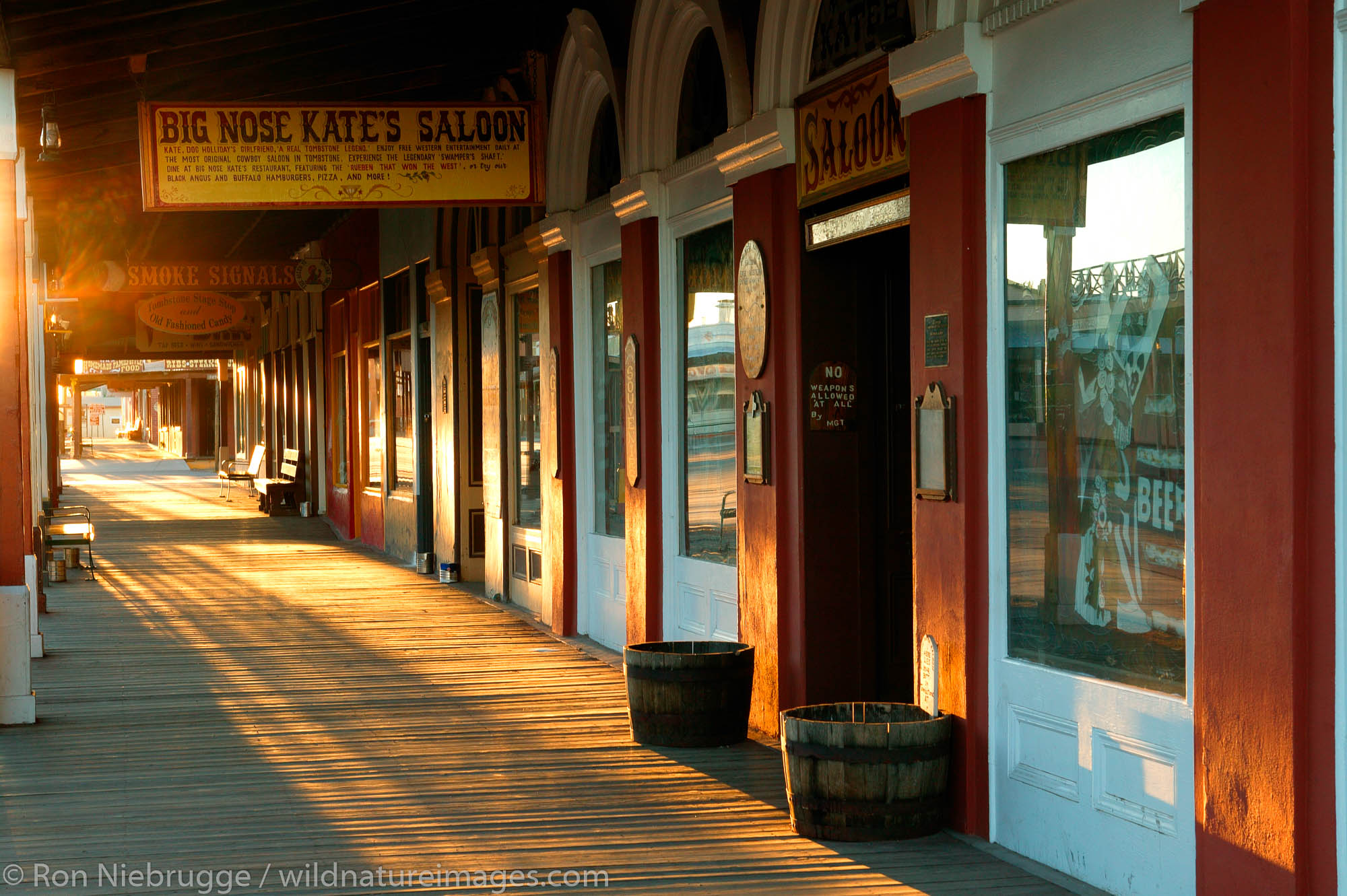 The main street (Allen Street) at sunrise in historic Tombstone, Arizona; site of the OK Coral gunfight.