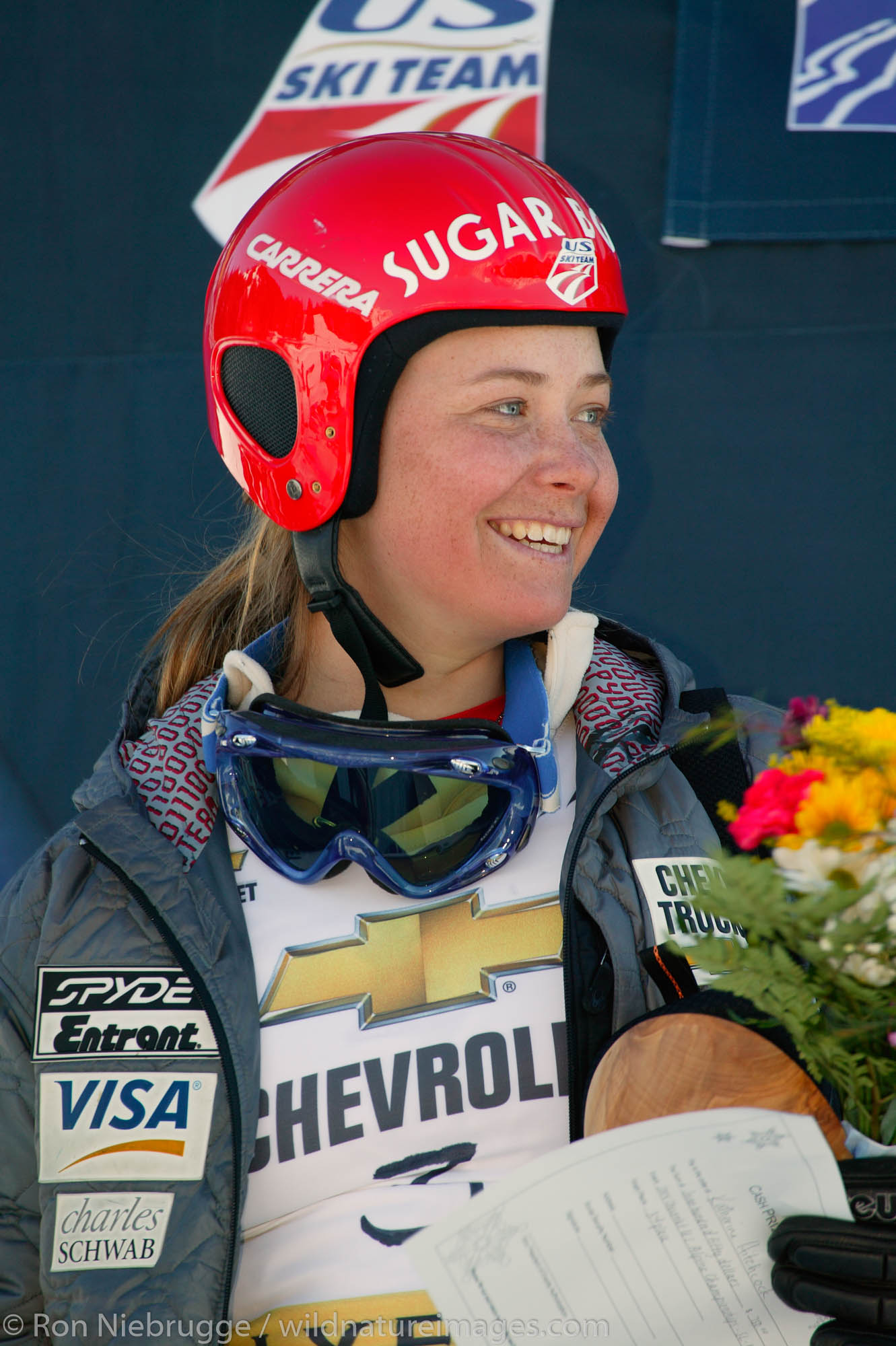 Katharine "Katie" Hitchcock at the Slalom race during the 2004 Chevrolet U.S. Alpine National Championships, Alyeska Resort...