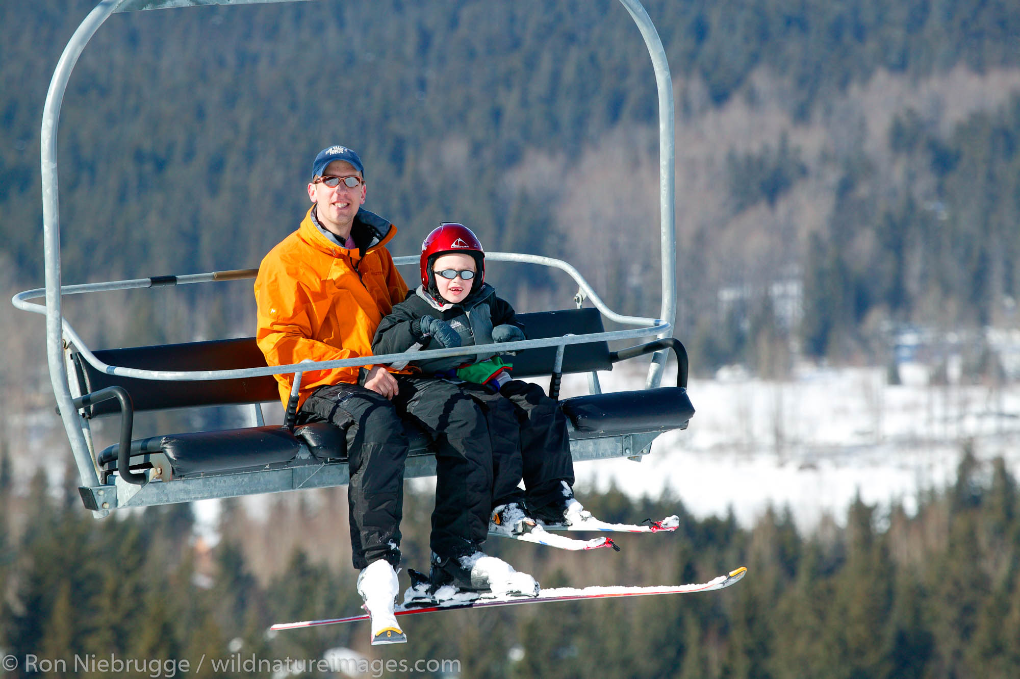 Rob and Reilly Buck at the men's giant slalom, 2004 Chevrolet Alpine National Championships, Alyeska Resort, Alaska.