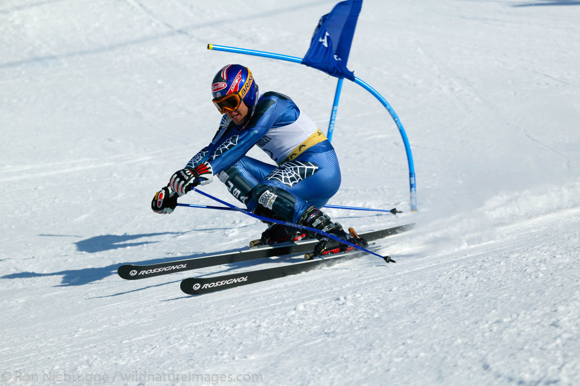 Bode Miller at the men's giant slalom, 2004 Chevrolet Alpine National Championships, Alyeska Resort, Alaska.