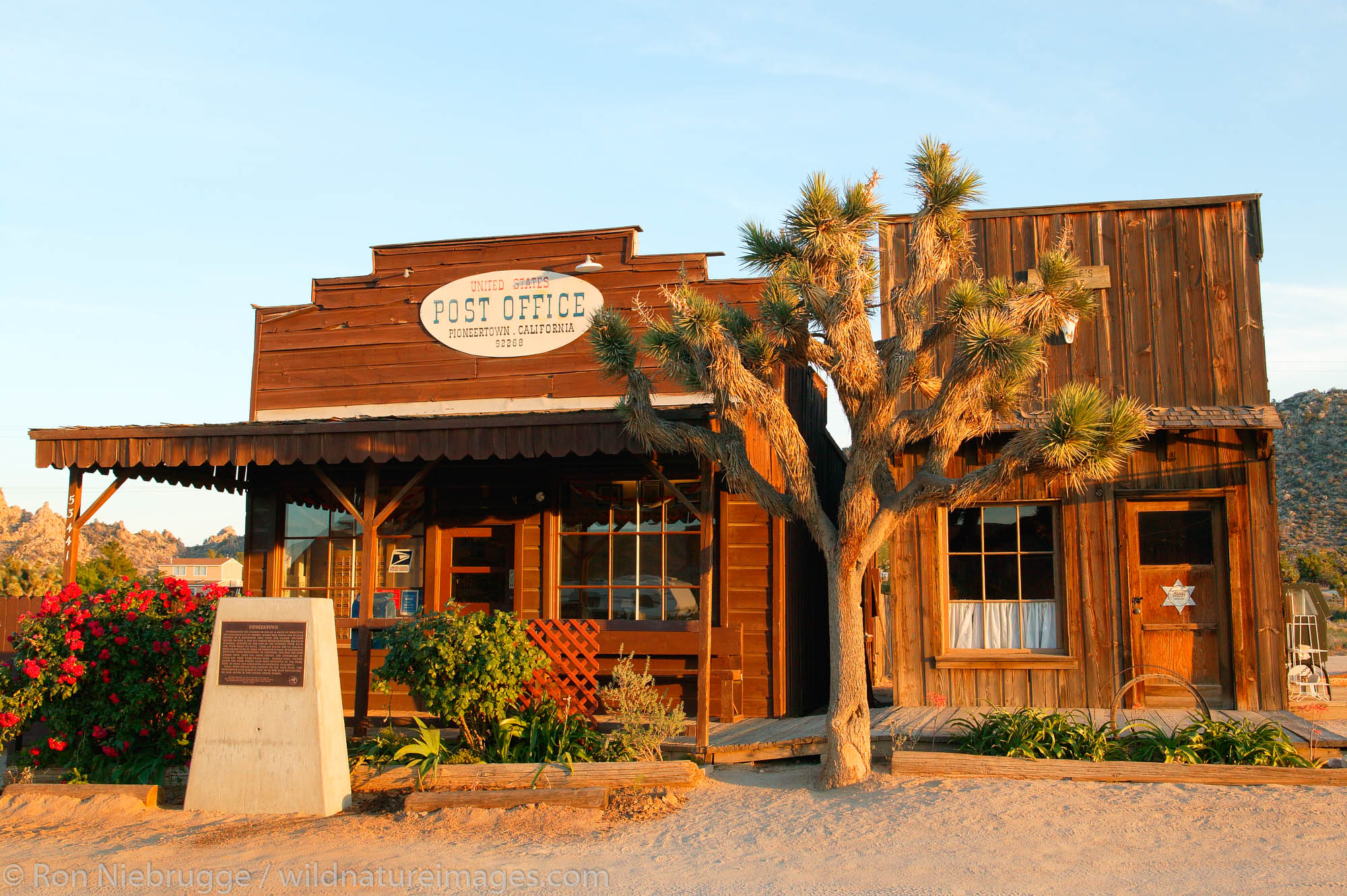 Pioneertown Post Office, Pioneertown, California.  According to the display in front of the building, this Post Office is the...