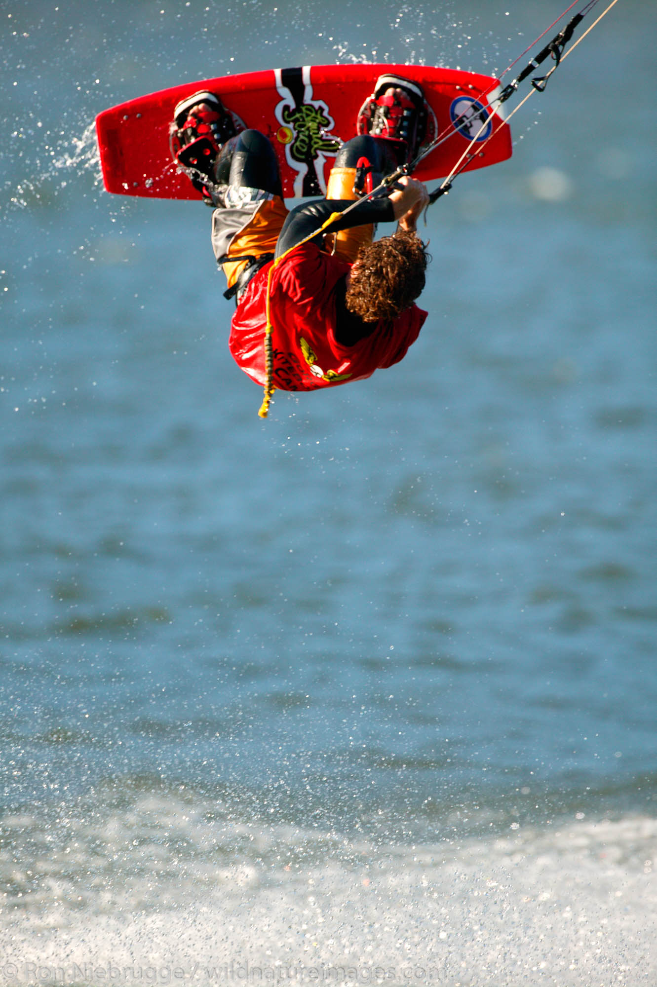 Kite boarding in the Columbia River, Columbia River Gorge National Scenic Area, Lake Hood, Oregon.