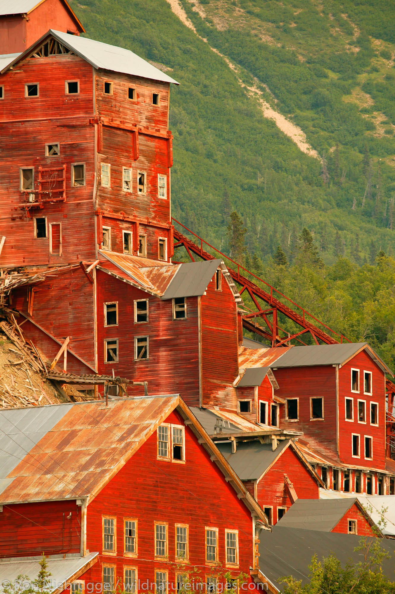 The historic Kennicott Mill built in 1907 by the Kennecott Copper Corporation near McCarthy, Wrangell-St. Elias National Park...