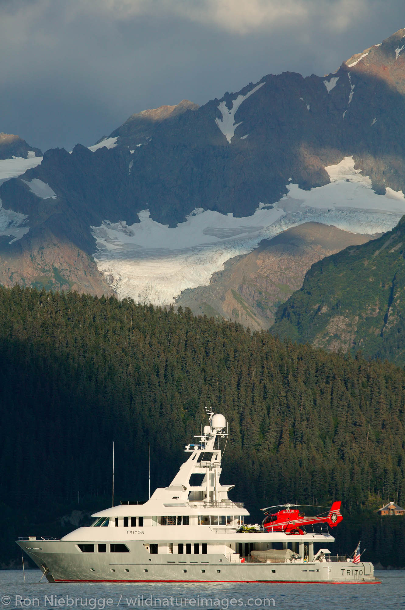 The yacht Triton in Resurrection Bay, Seward, Alaska.