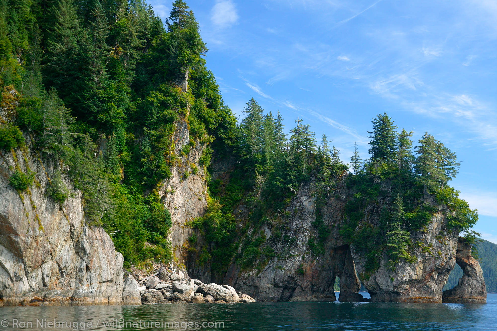 Three Hole Point at Three Hole Bay, Aialik Bay, Kenai Fjords National Park, Alaska.