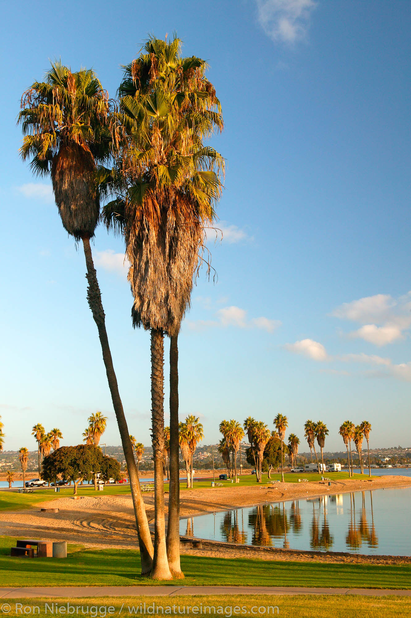 Recreation vehicles at Mission Bay, San Diego, California.