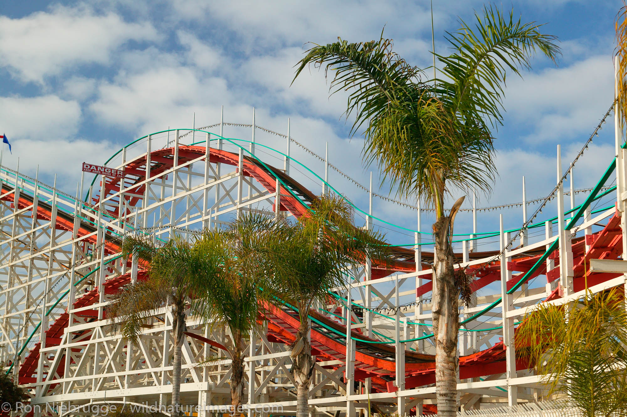 Wooden rollercoaster at Belmont Park at Mission Beach, San Diego, California.
