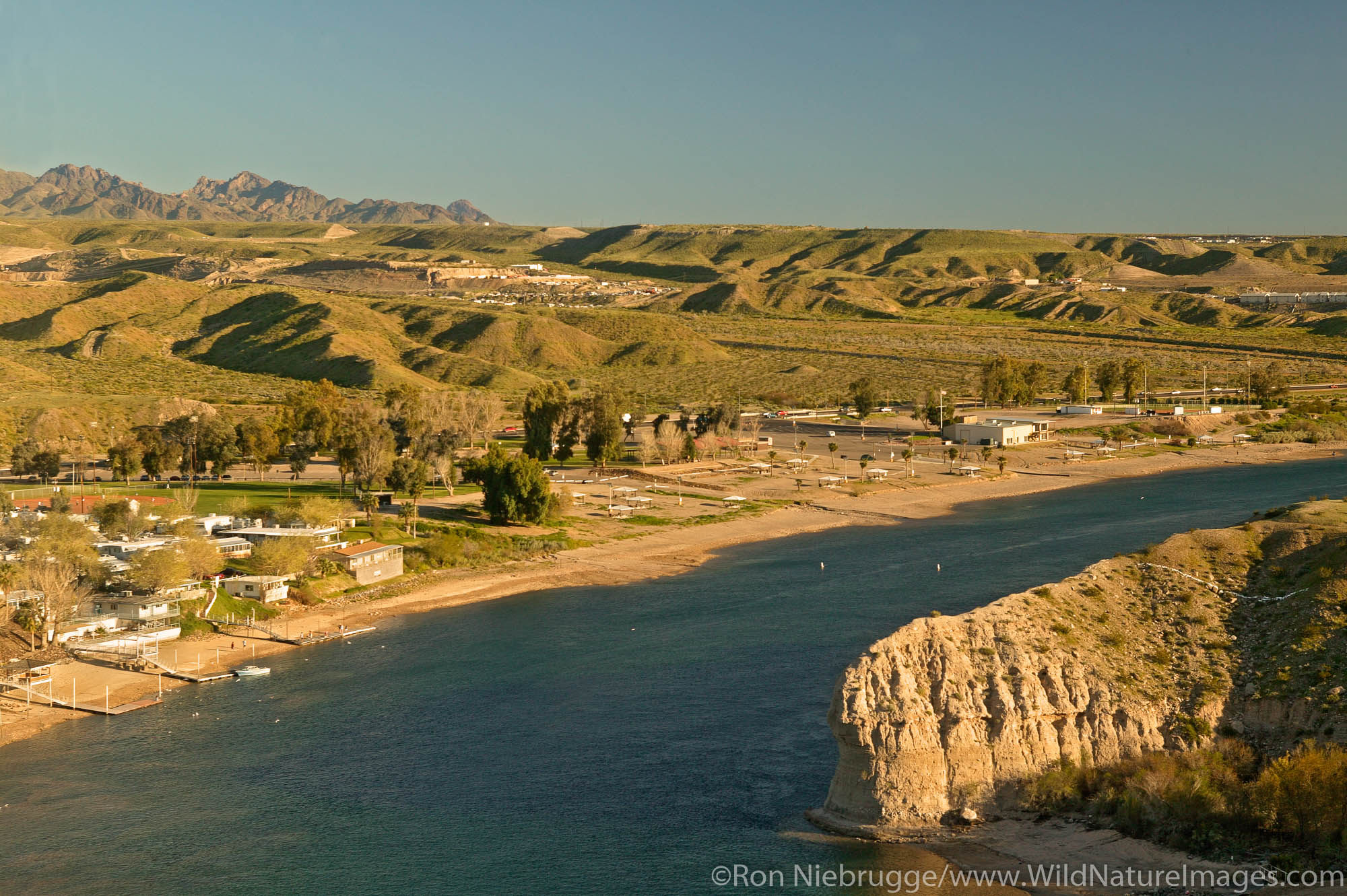The Colorado River and Bullhead City Arizona from Laughlin, Nevada.