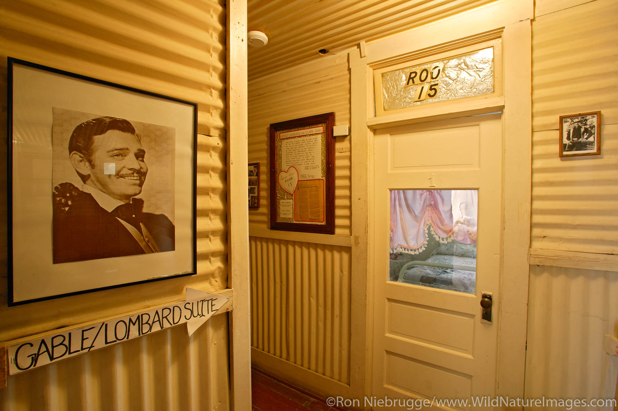 Room 15, the suite used by Carole Lombard and Clark Gable at the Oatman Hotel, on the Historic Route 66, and the town Oatman...
