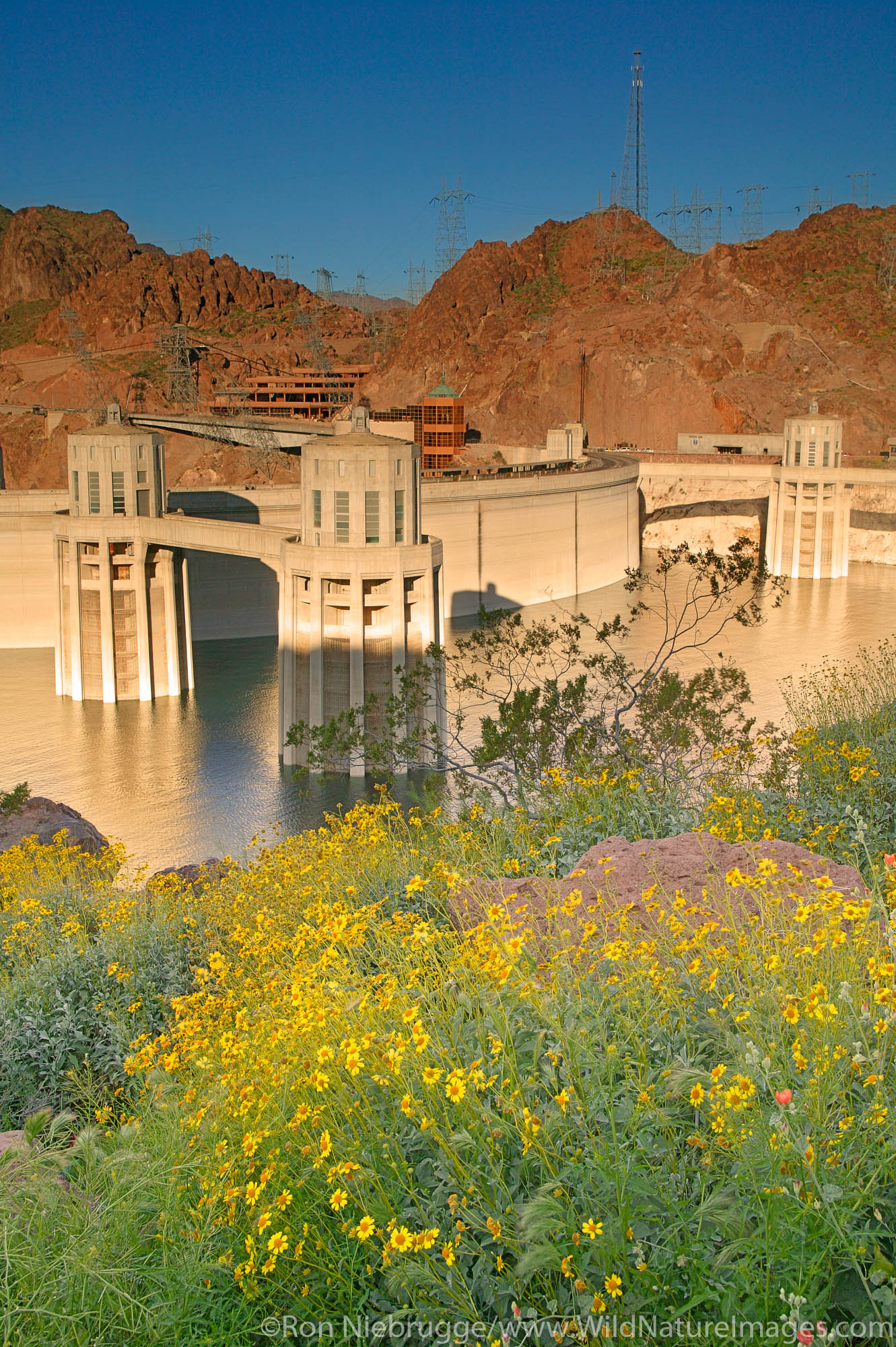 Hoover Dam, Lake Mead Recreation Area, looking towards Nevada from Arizona.