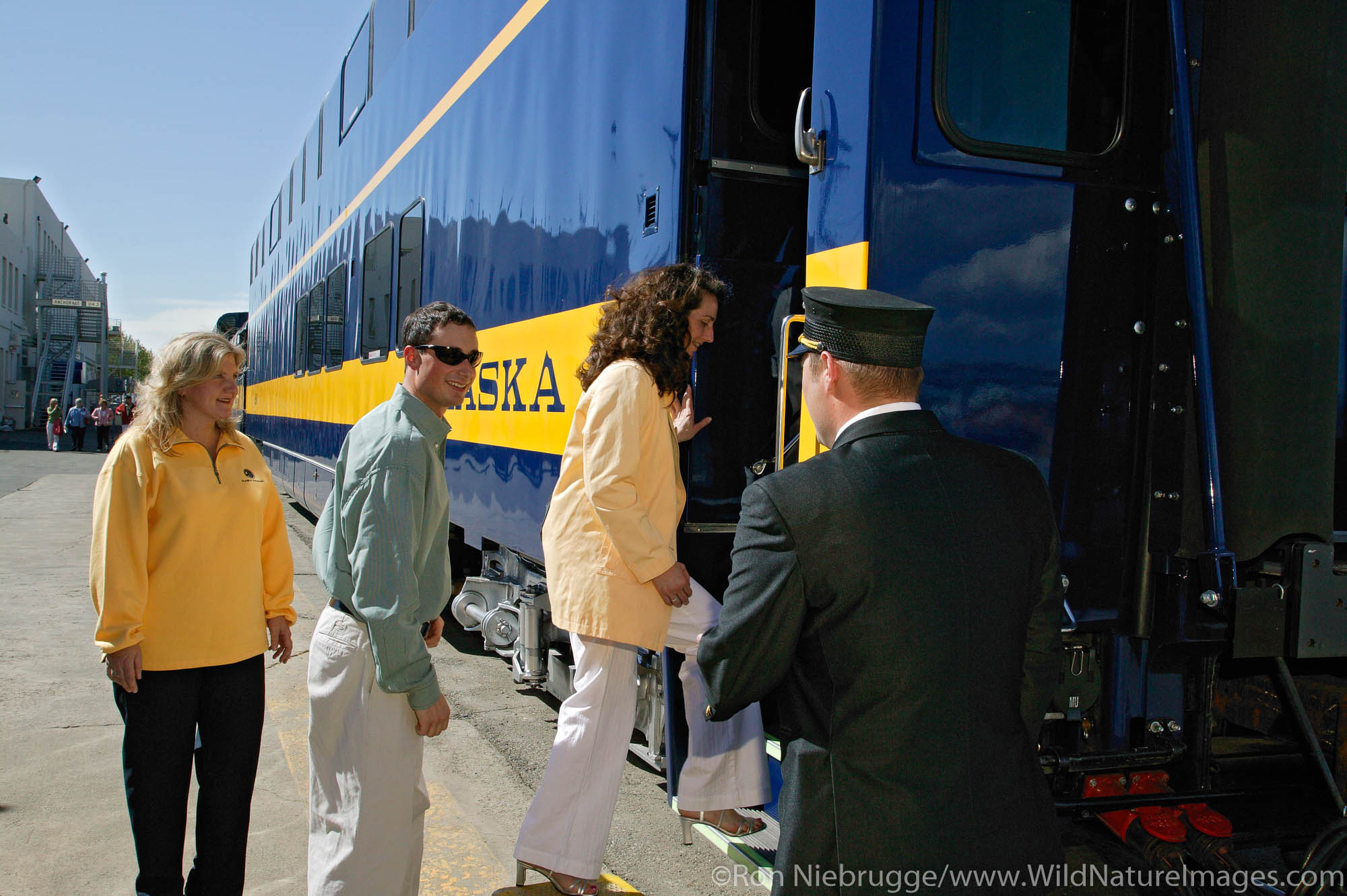 The first class passenger railcar on the Alaska Railroad, Anchorage, Alaska.