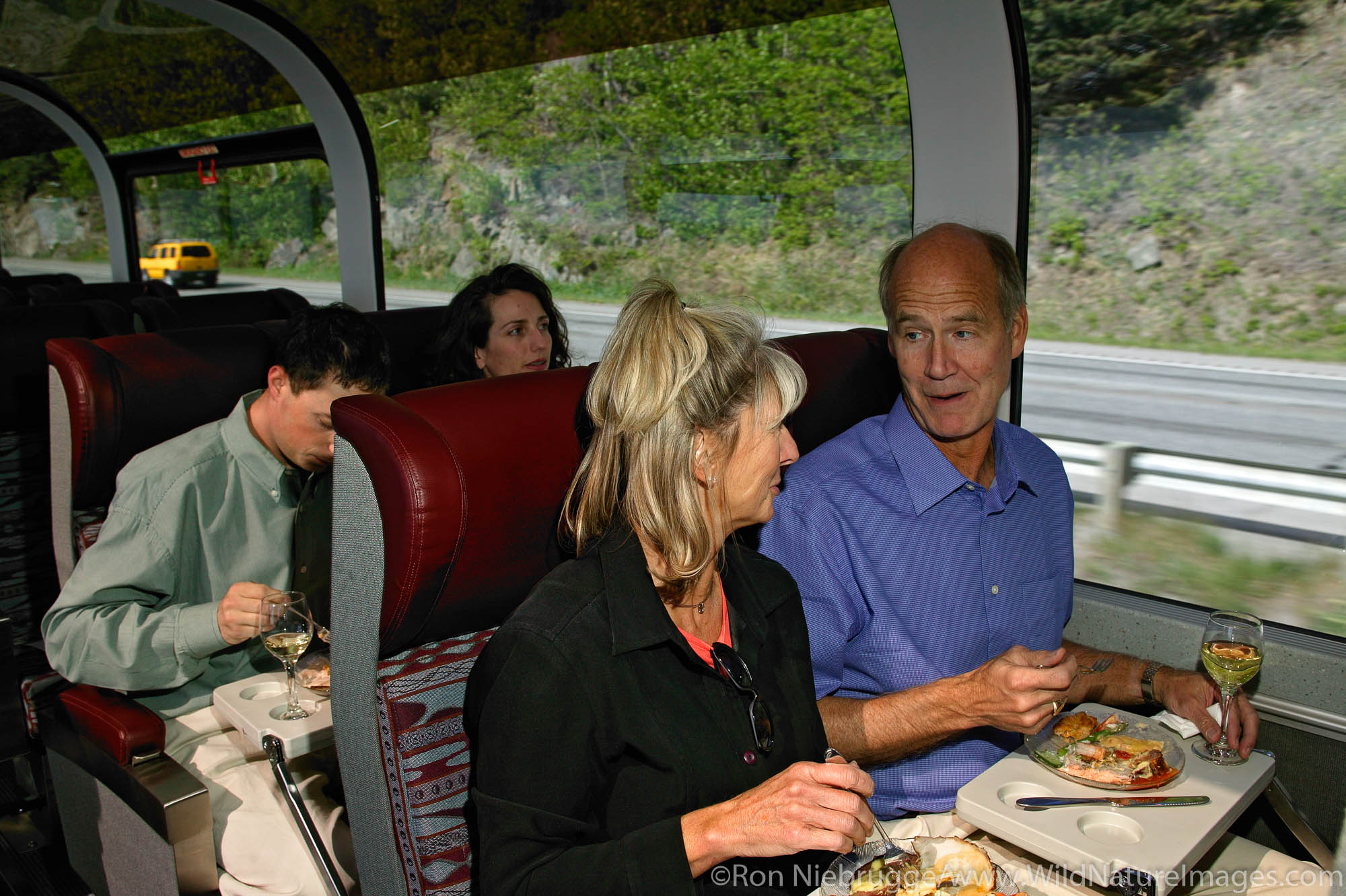 The first class passenger railcar on the Alaska Railroad, Anchorage, Alaska.