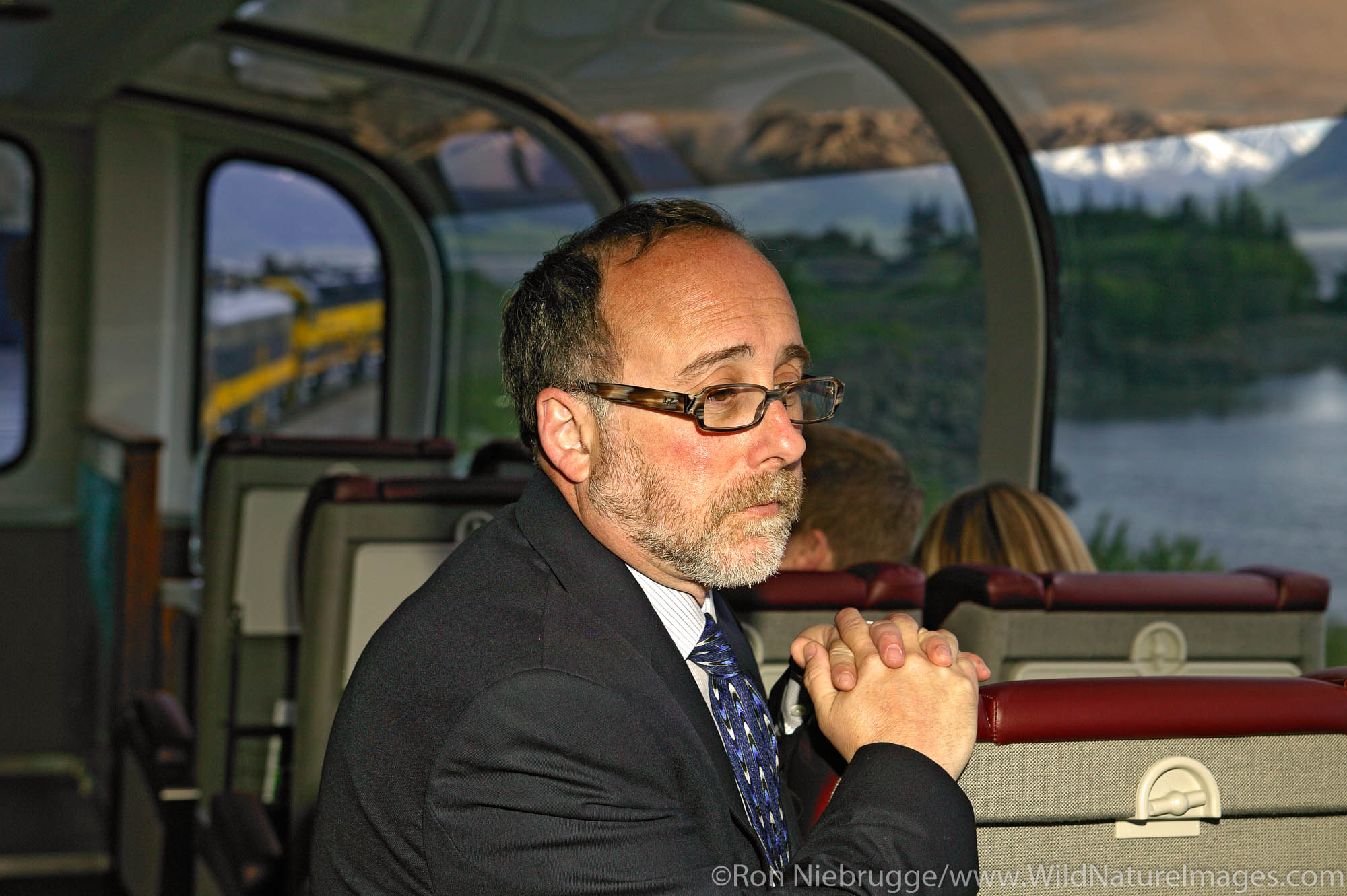 The first class passenger railcar on the Alaska Railroad, Anchorage, Alaska.