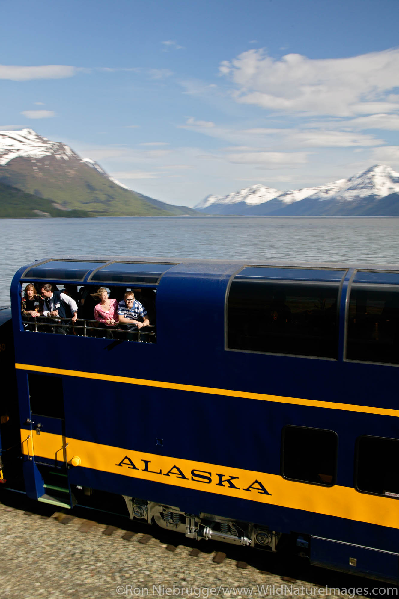 The first class passenger railcar on the Alaska Railroad, Anchorage, Alaska.
