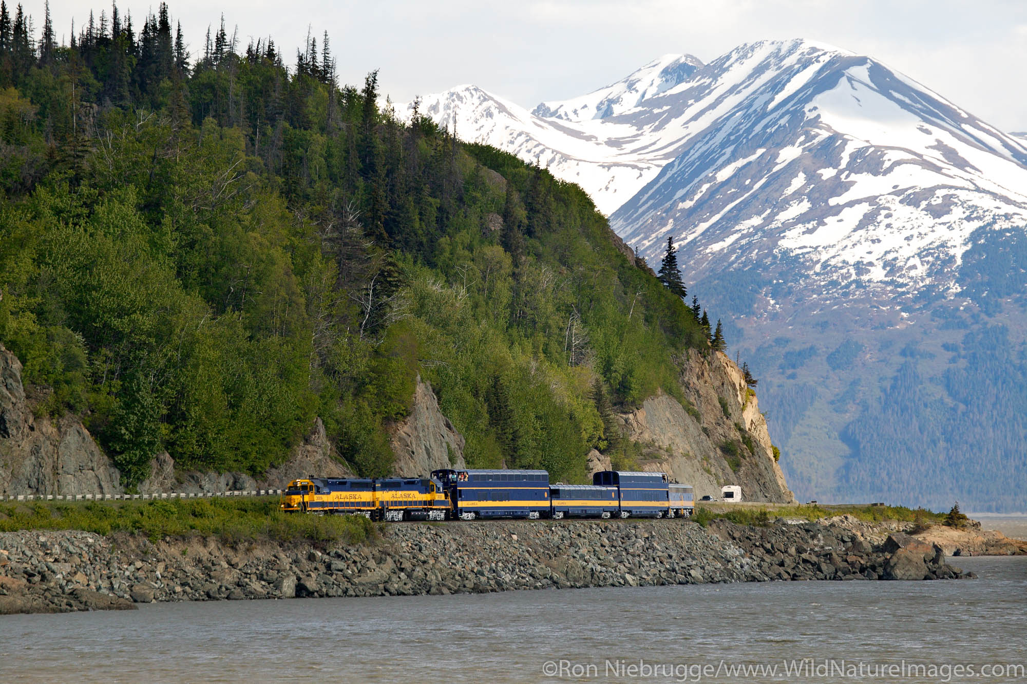 The first class passenger railcar on the Alaska Railroad, Anchorage, Alaska.