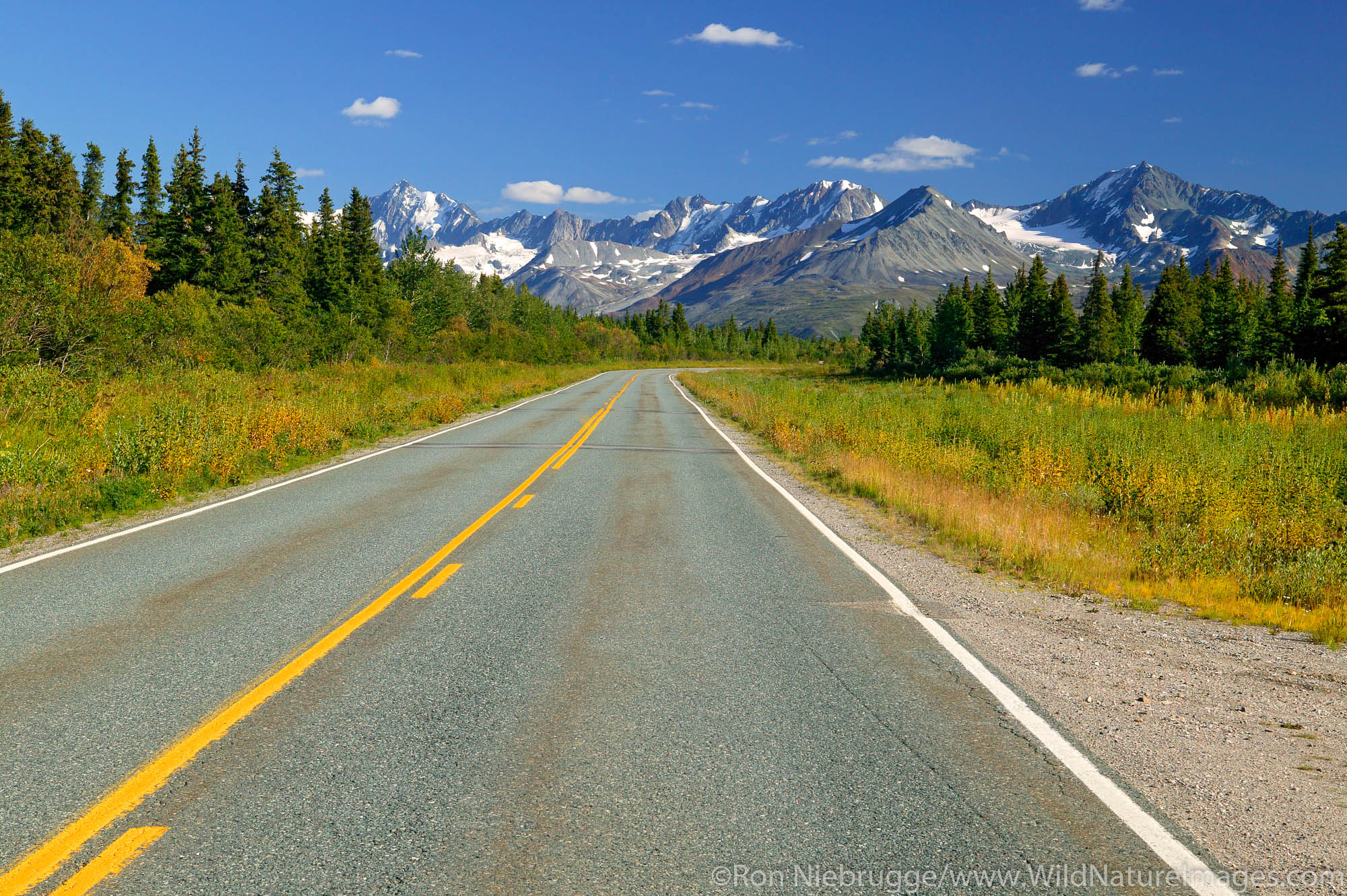 The Richardson Highway in the Alaska Range, Alaska.