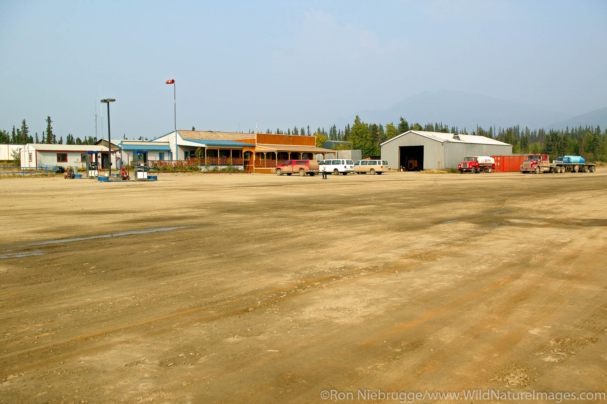 Cafe and gas station on the Dalton Highway, Coldfoot, Alaska.